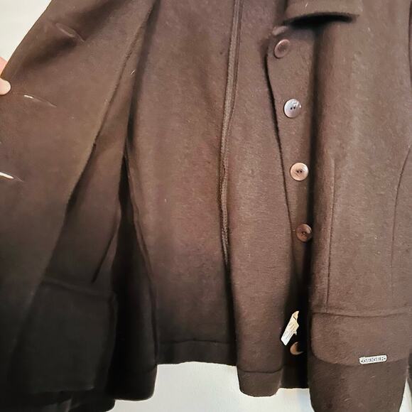 Geiger Collections Dark Brown Pure Wool Button Up Jacket Collared Blazer Size 36 - Picture 5 of 10